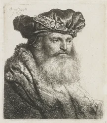 Bärtiger Mann in einem Samtbarett mit juwelenbesetzter Spange, 1637